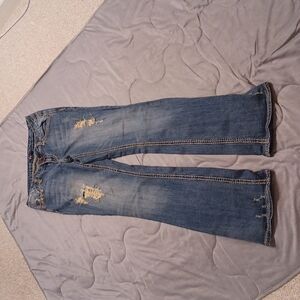 Z 2 JEANS SZ 13 STRETCHY FACTORY DESTRESSED